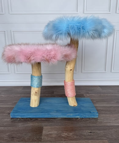 Kratzbaum-Holz-Natur • Cotton Candy